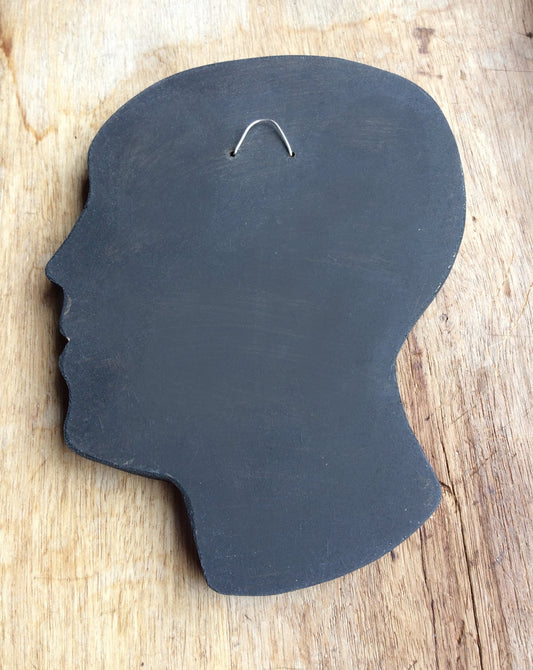 Etched Floral Human Head Art – Recycled Aluminum Patina