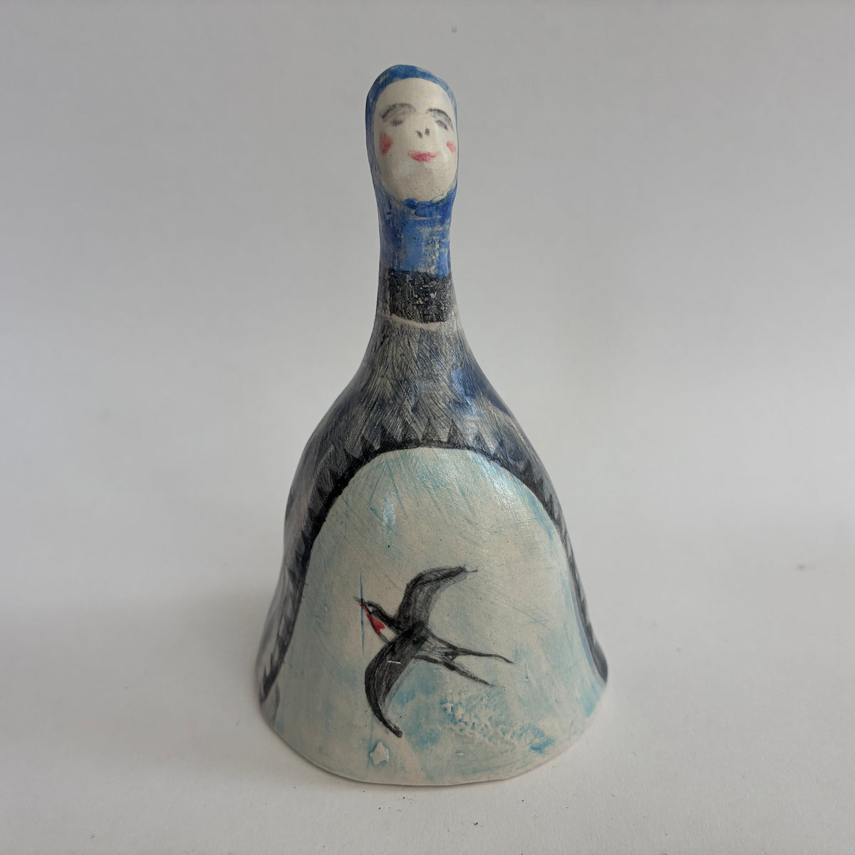 Bell: Swallow. Hand made ceramic bell