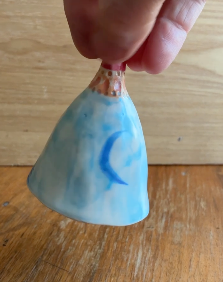 Bell: Blue Sun. Hand made ceramic bell