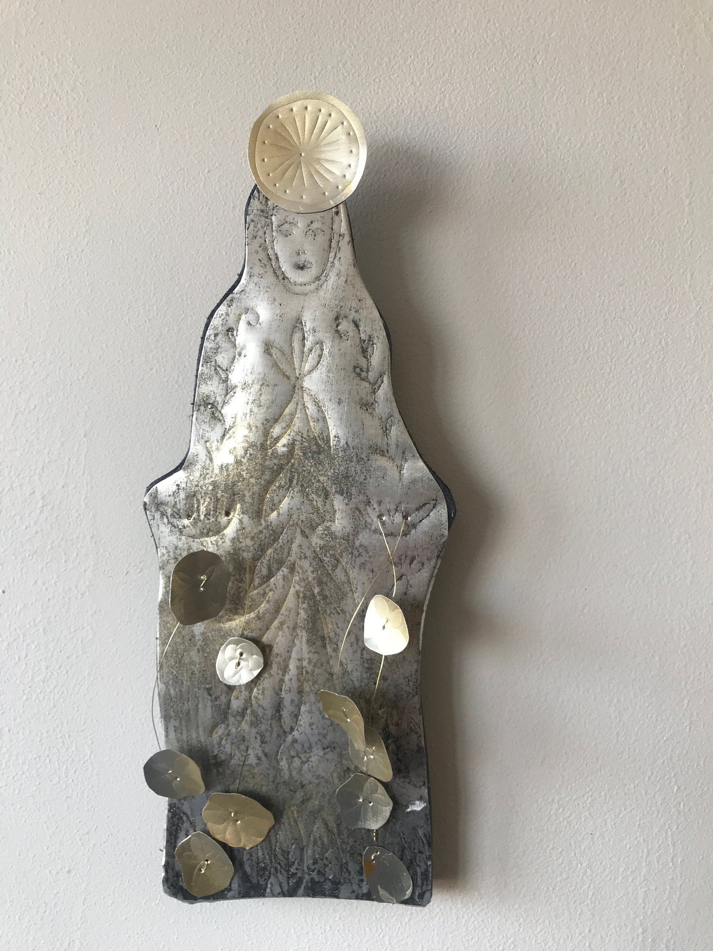 Handmade Recycled Timber Icon – Religious Folk Art Wall Decor
