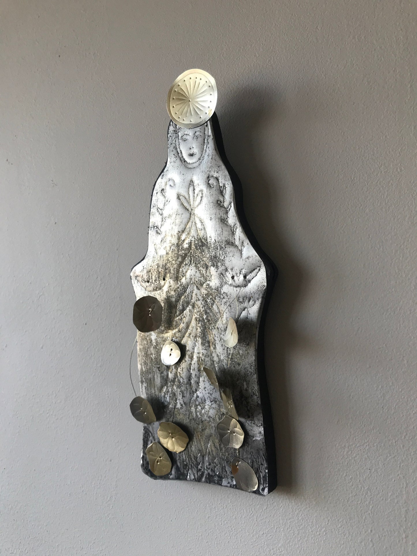 Handmade Recycled Timber Icon – Religious Folk Art Wall Decor
