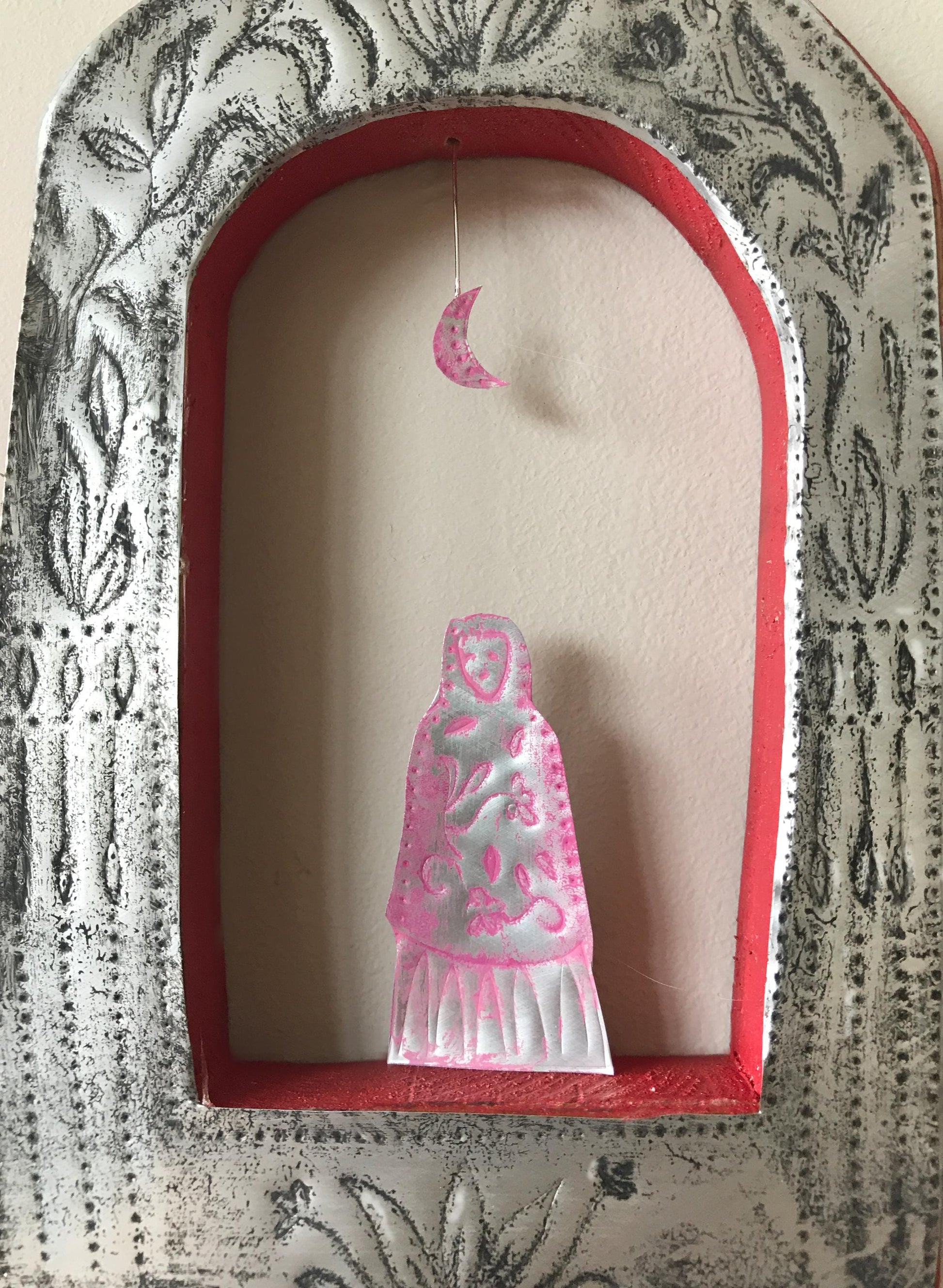 Handmade Opera Shrine – Recycled Aluminum, Reclaimed Wood