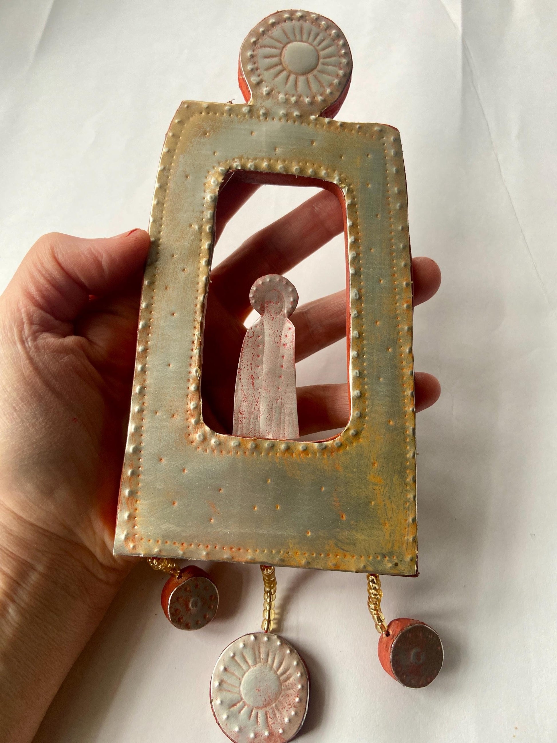 Handmade Sun Shrine – Recycled Aluminum, Reclaimed Wood