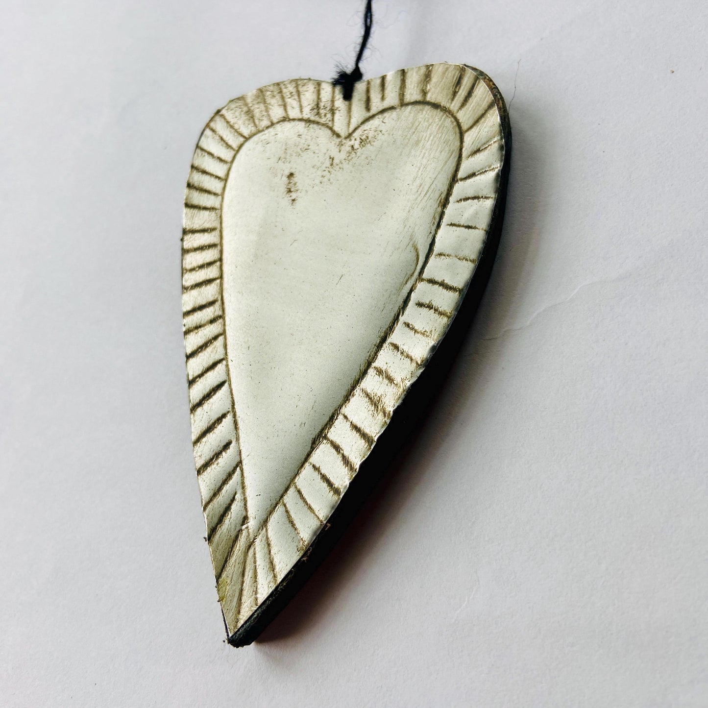 Hearts and flowers, recycled metal and wood wall hanging