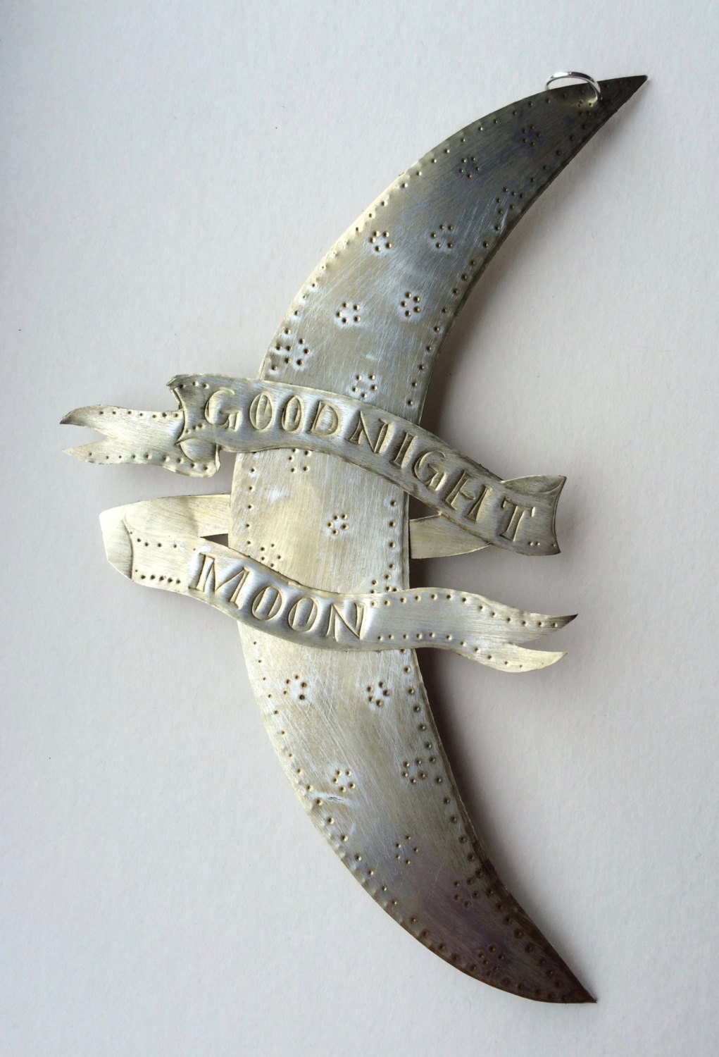 Goodnight Moon Recycled Aluminum Hanging – Handmade Nursery Decor