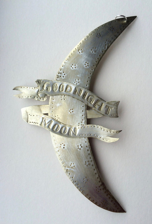 Goodnight Moon Recycled Aluminum Hanging – Handmade Nursery Decor