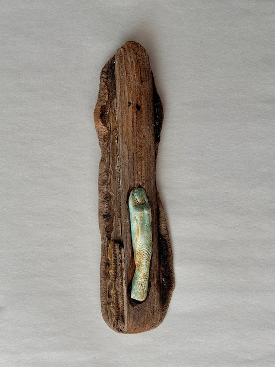 Mermaid votive 2 pale turquoise and gold