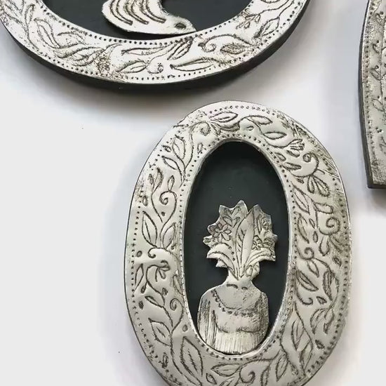 Handmade Recycled Aluminum Priestess Relief Art